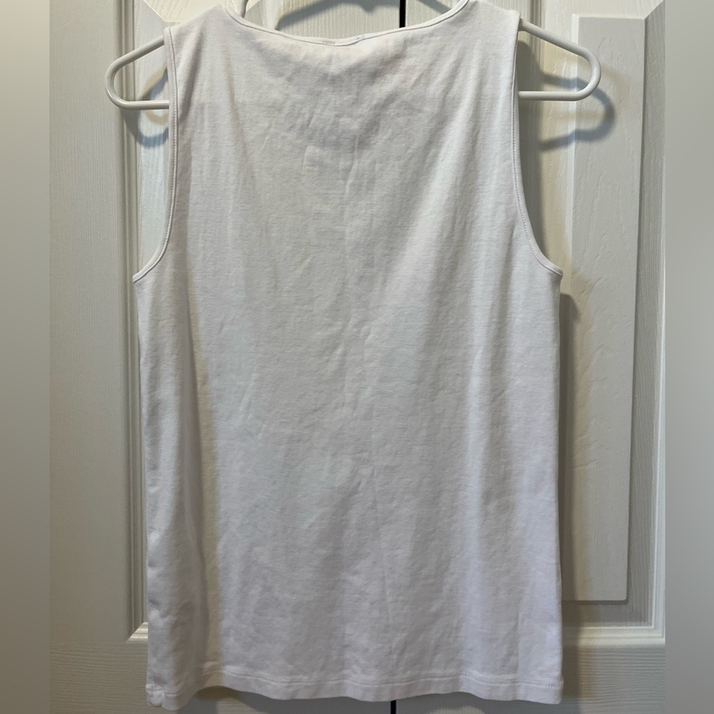 J.Crew White Cotton Tank Top Women's Medium - Picture 4 of 6